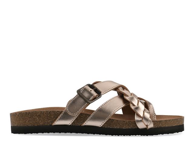 Women's White Mountain Harrington Footbed Sandals in Rosegold color