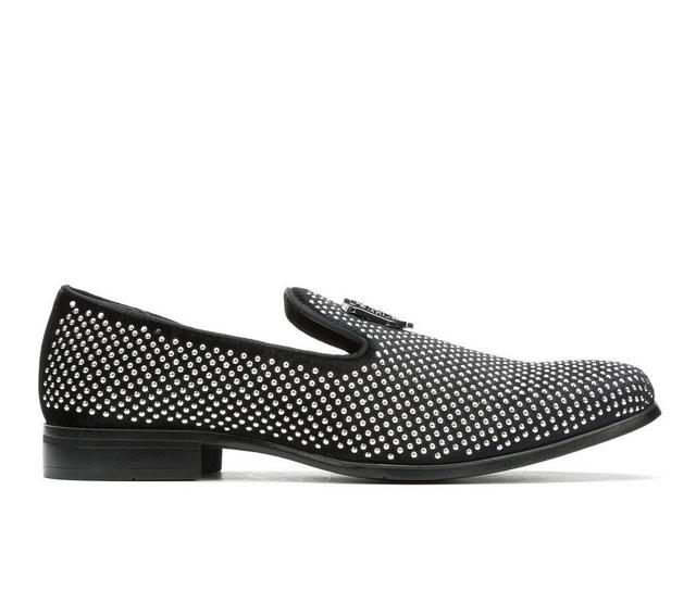 Men's Stacy Adams Swagger Loafers in Black/Silver color