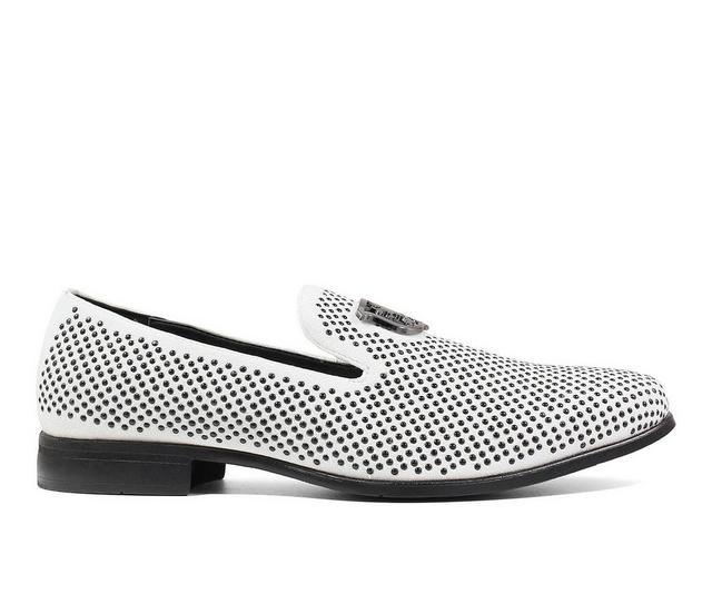 Men's Stacy Adams Swagger Loafers in White/Black color