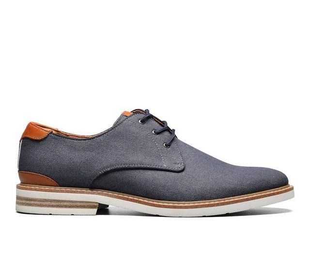 Men's Florsheim Highland Canvas Plain Toe Oxfords in Navy color