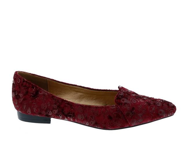 Women's Bellini Flora Pa Flats in Wine Embsd Velv color