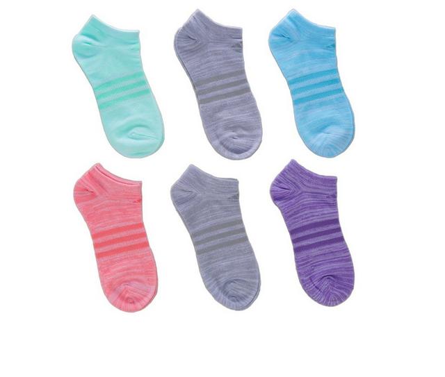 Adidas 6 Pair Women's Superlite No Show Socks in Pastel Stripe color