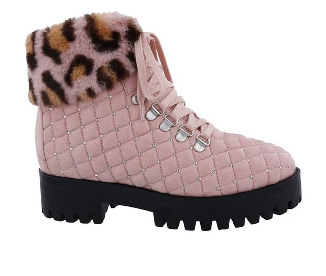 Women's Penny Loves Kenny Newb Lace-Up Boots in Pink color