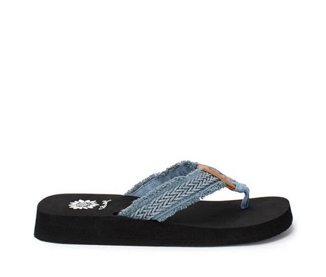 Women's Yellow Box Fianni Flip-Flops in Denim color