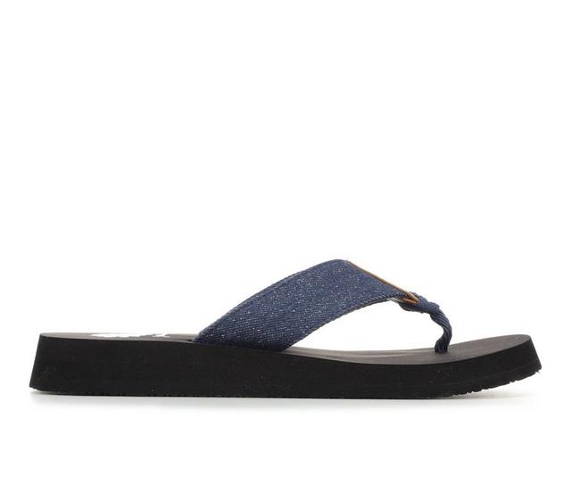 Women's Yellow Box Finwick Flip-Flops in Denim color