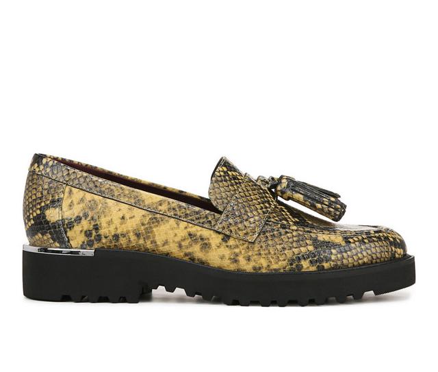 Women's Franco Sarto Carolynn Platform Loafers in Yellow Snake color