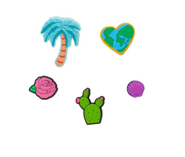 Crocs Jibbitz 5 Pack Shoe Charms in Tropical Luv color