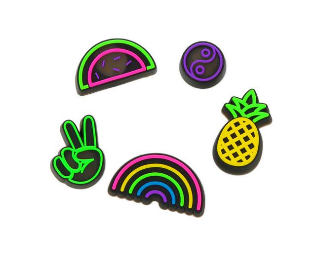 Crocs Jibbitz 5 Pack Shoe Charms in LED Lite Up Fun color