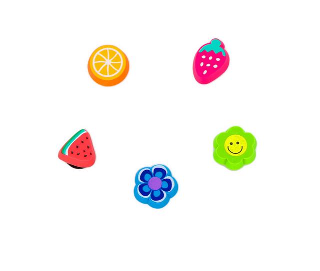 Crocs Jibbitz 5 Pack Shoe Charms in Fun Eraser color