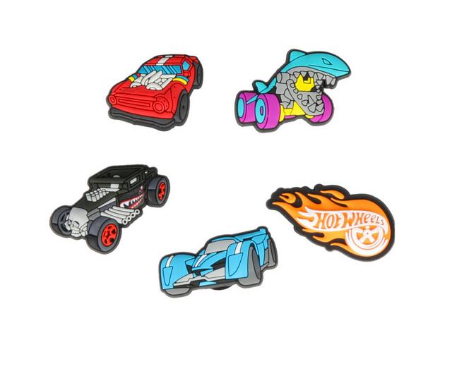 Crocs Jibbitz 5 Pack Shoe Charms in Hot Wheels color