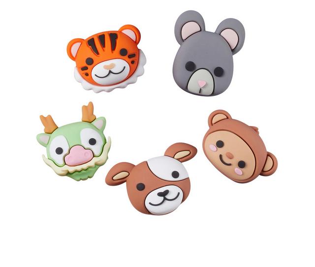 Crocs Jibbitz 5 Pack Shoe Charms in 3D ANIMAL FACES color