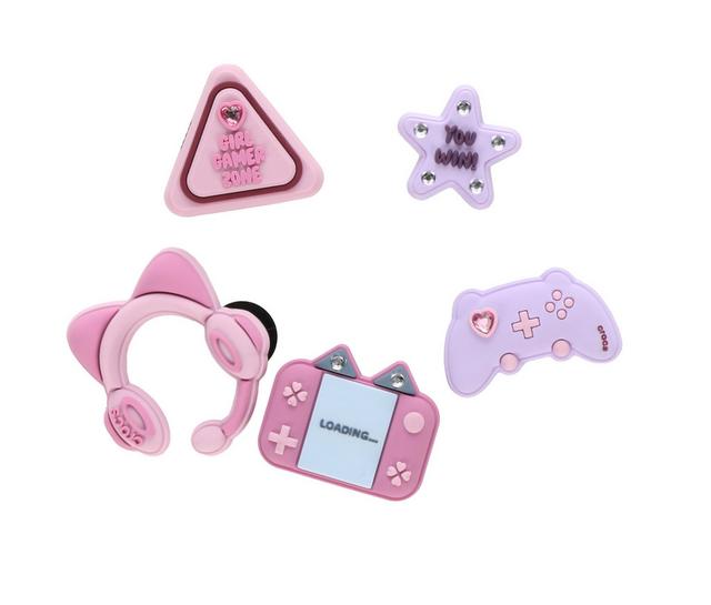 Crocs Jibbitz 5 Pack Shoe Charms in Girl Gamer color