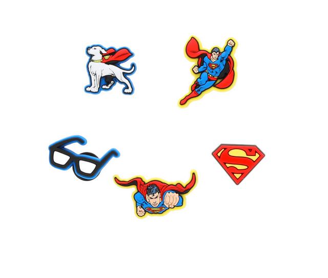 Crocs Jibbitz 5 Pack Shoe Charms in Superman color