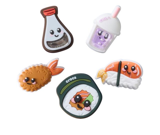 Crocs Jibbitz 5 Pack Shoe Charms in Sushi Dinner color