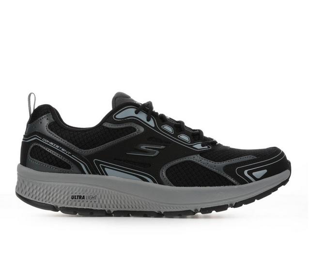 Men's Skechers 220034 Go Run Consistent Running Shoes in Black/Grey color