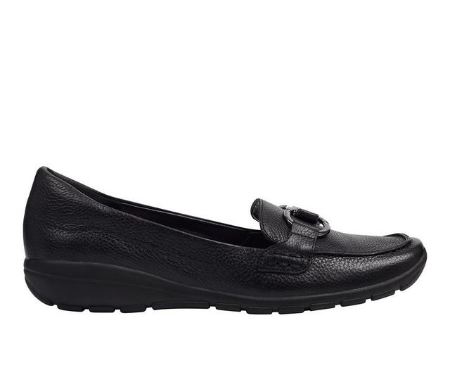 Women's Easy Spirit Avienta Loafers in Black Tumbled color