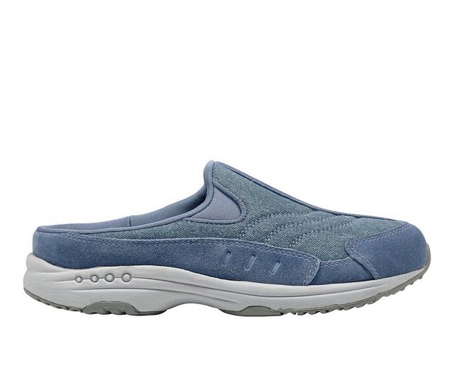 Women's Easy Spirit Traveltime Mules in Denim Sparkle color