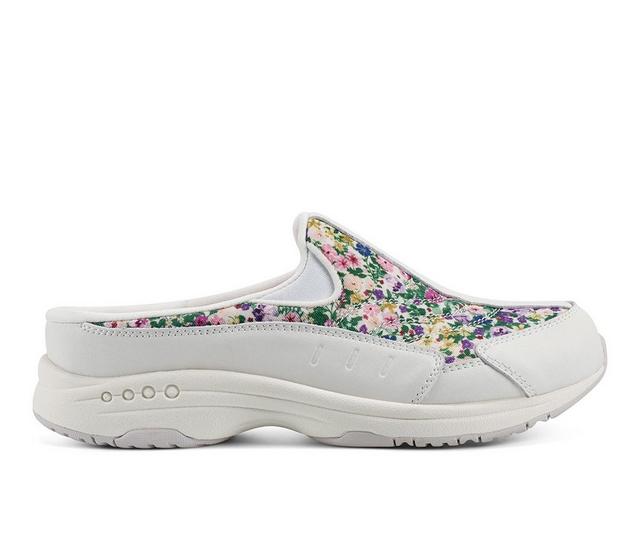 Women's Easy Spirit Traveltime Mules in White/Floral color