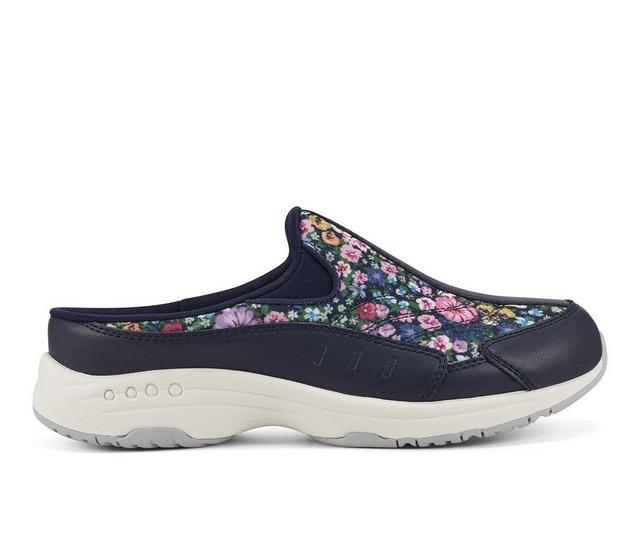 Women's Easy Spirit Traveltime Mules in Nvy Floral Mult color