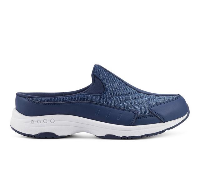 Women's Easy Spirit Traveltime Mules in Ombre Denim color