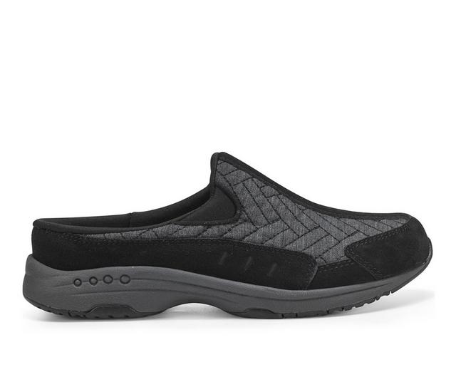 Women's Easy Spirit Traveltime Mules in Blk Stitchd Mlt color