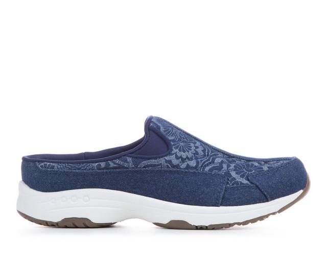 Women's Easy Spirit Traveltime Mules in Denim Floral color