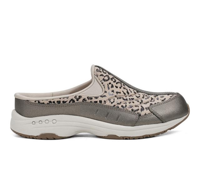Women's Easy Spirit Traveltime Mules in Pewter color
