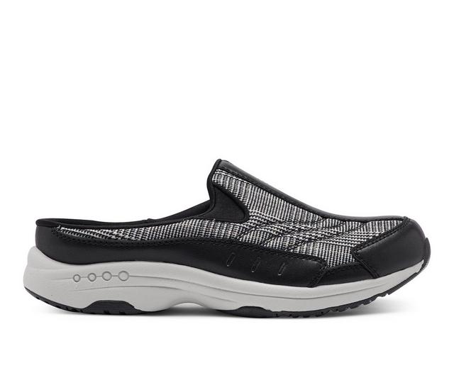 Women's Easy Spirit Traveltime Mules in Black Plaid 2 color