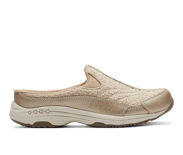 Women's Easy Spirit Traveltime Mules in Gold/Nat Boucle color
