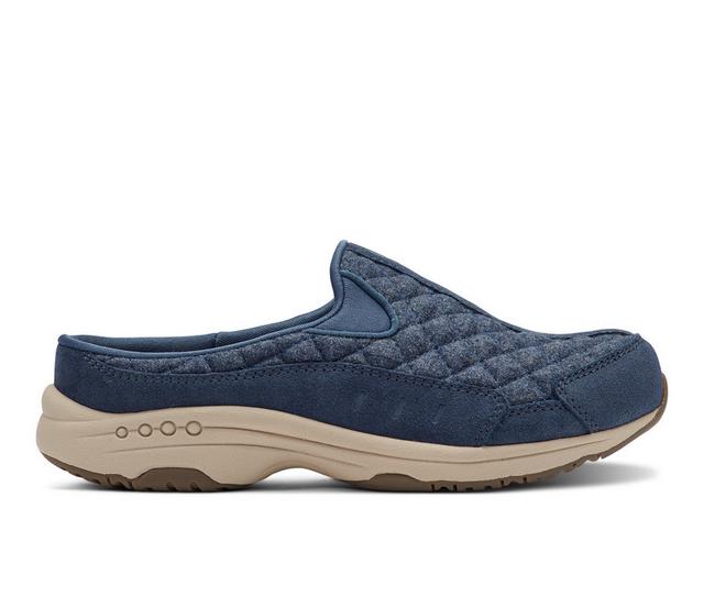 Women's Easy Spirit Traveltime Mules in Blue Flannel color