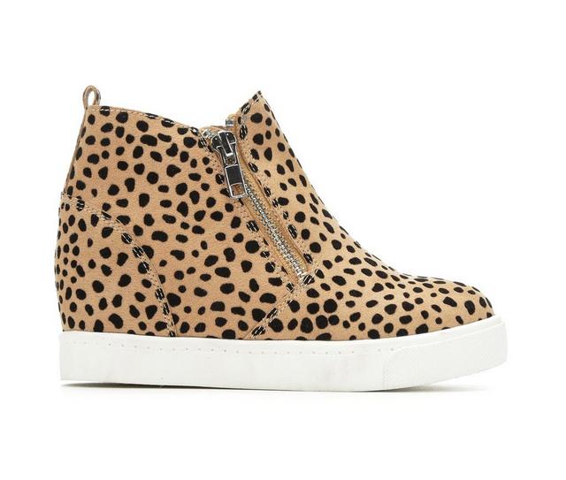 Girls' Soda Little Kid & Big Kid Taylor Wedge Sneakers in Leopard color