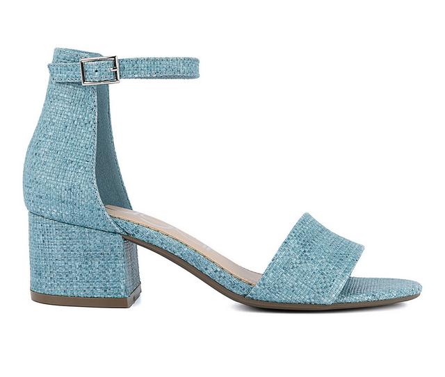 Women's Sugar Noelle Low Dress Sandals in Blue Raffia color