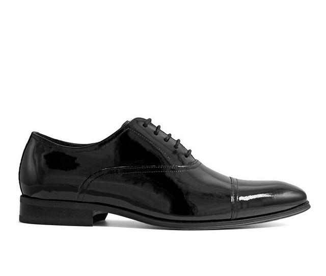 Men's Florsheim Tux Cap Toe Oxford Dress Shoes in Black Patent color