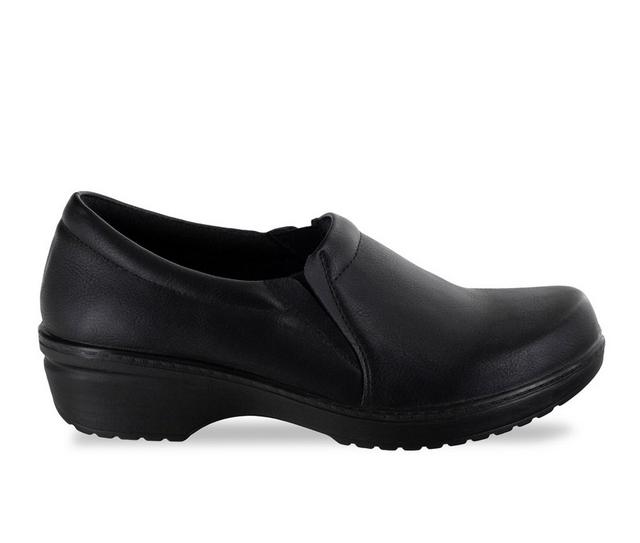 Women's Easy Works by Easy Street Tiffany Slip-Resistant Clogs in Black color