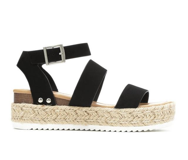 Women's Soda Bryce Platform Sandals in Black color