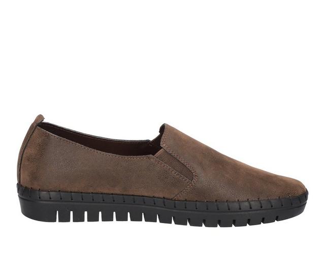 Women's Easy Street Fresh Slip-On Shoes in Brown Matte color