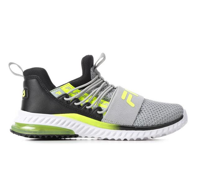 Boys' Fila Little Kid & Big Kid Fantastiq 2 Running Shoes in Grey/Blk/Yellow color