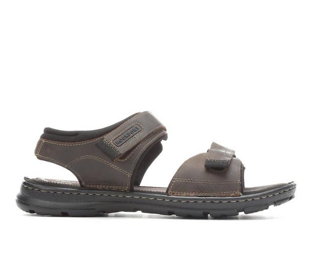 Men's Rockport Darwyn Quarter Strap Outdoor Sandals in Brown color