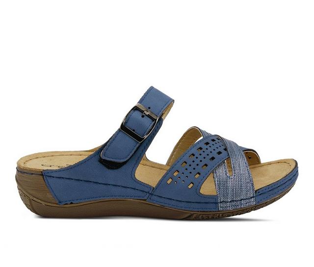 Women's Flexus Denia Footbed Sandals in Blue color