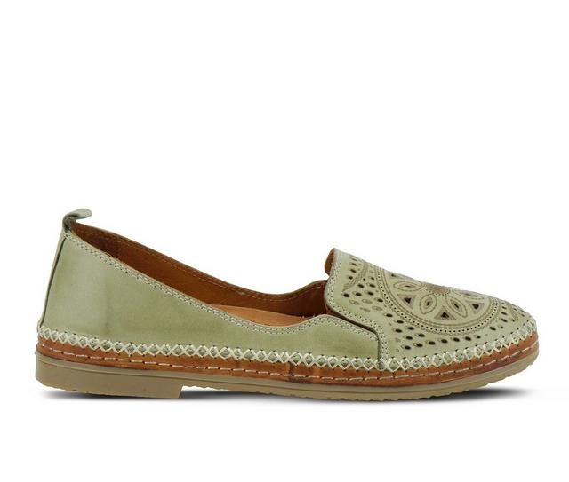Women's SPRING STEP Ingrid Flats in Olive Green color