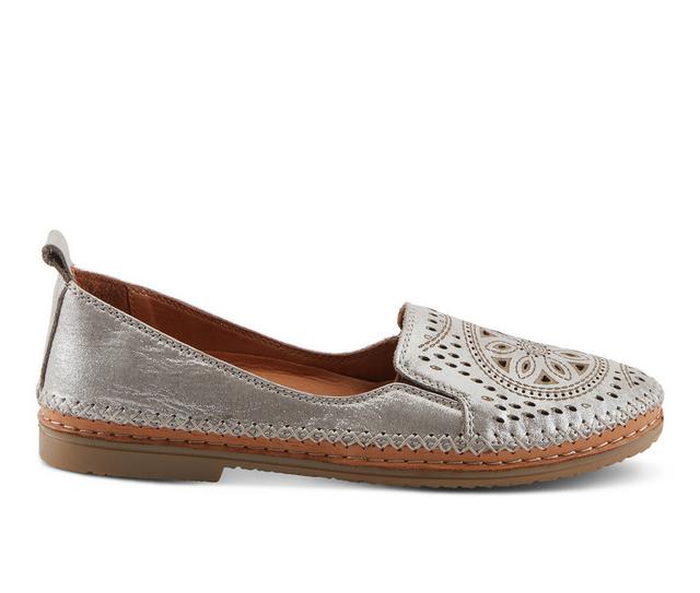 Women's SPRING STEP Ingrid Flats in Silver color