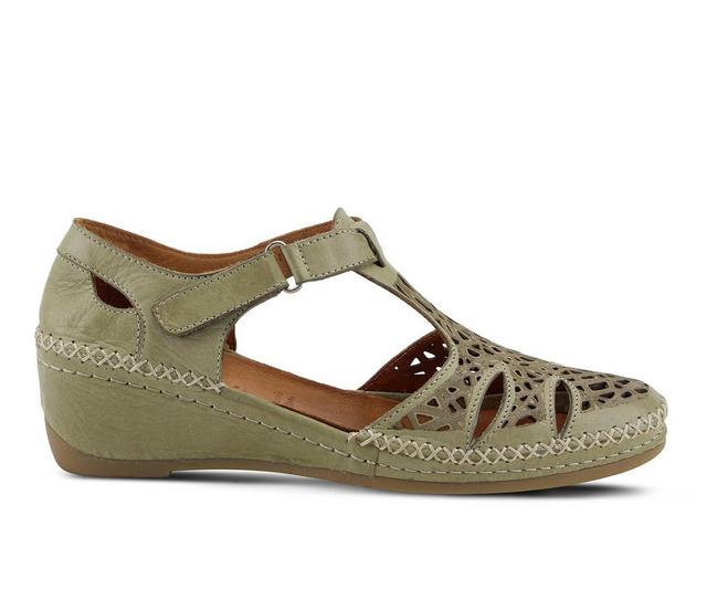 Women's SPRING STEP Irin Wedges in Olive Green color