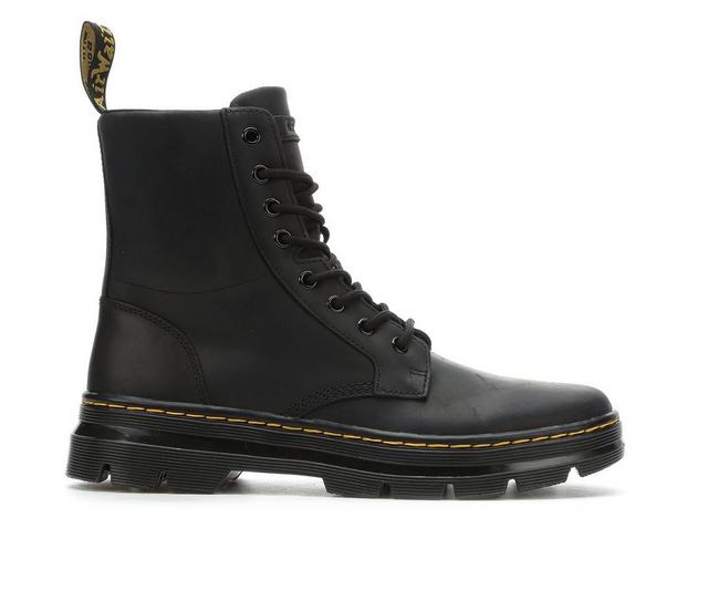 Men's Dr. Martens Combs Leather Combat Boots in Black color