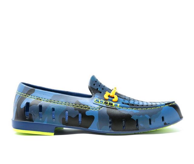Men's FLOAFERS Chairman Bit Waterproof Loafers in Blue Camo/Green color