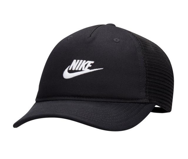Nike Adult Unisex NSW Futura Trucker Hat in BlackWhite SM color