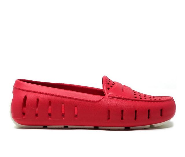 Women's FLOAFERS Posh Driver Waterproof Loafers in Red/White color