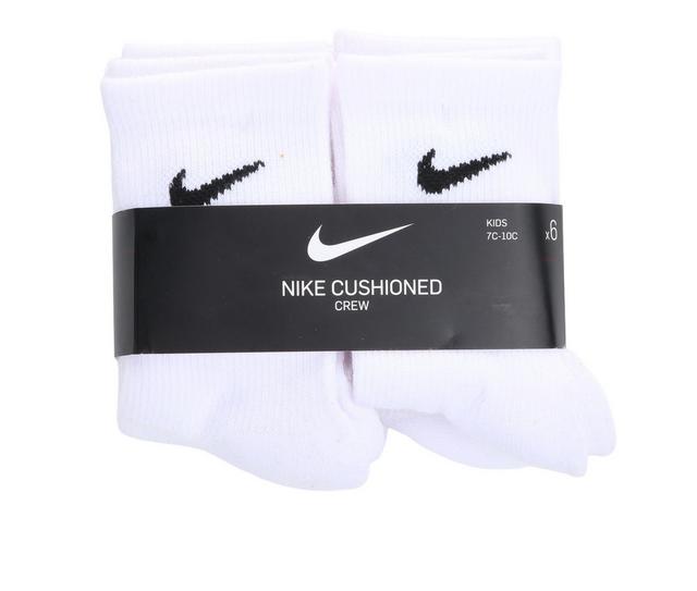 Nike 6P Youth Cushioned Crew in White/Black color