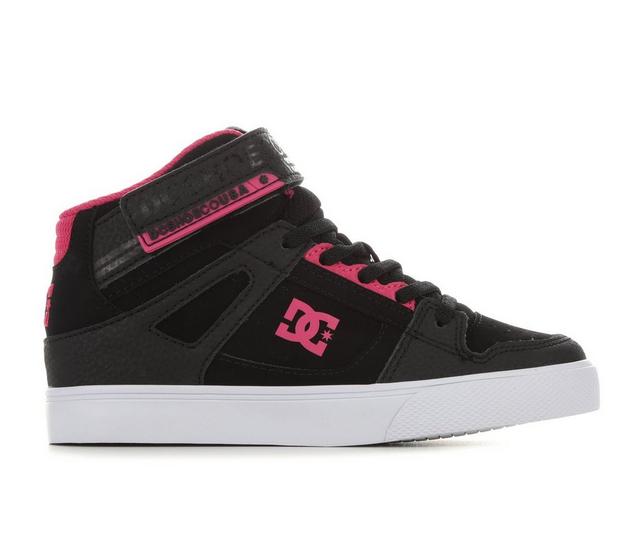 Girls' DC Little Kid & Big Kid Pure High Top EV Sneakers in Blk/Pink/Blk color
