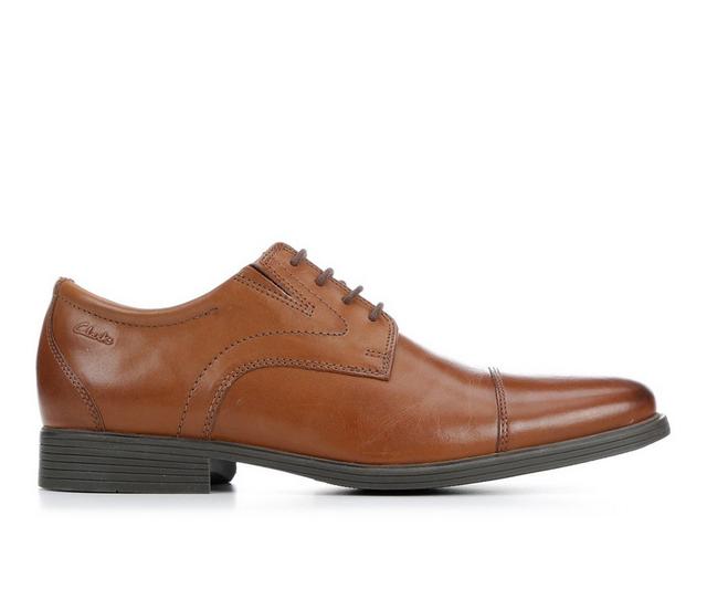 Men's Clarks Whiddon Cap Toe Dress Shoes in Tan Leather color