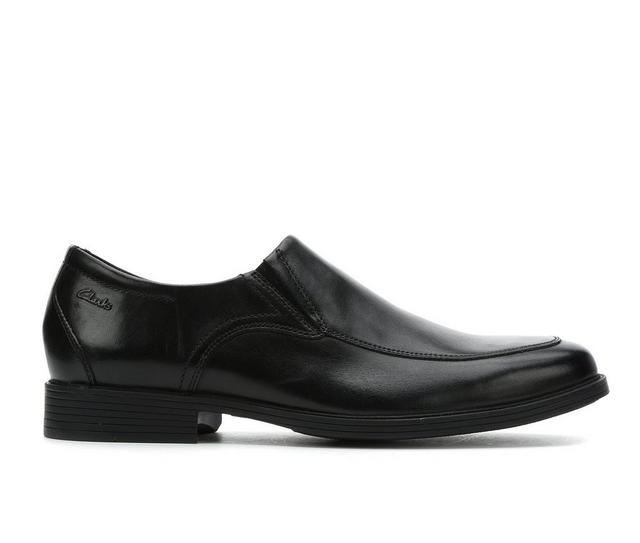 Men's Clarks Whiddon Step Loafers in Black Leather color